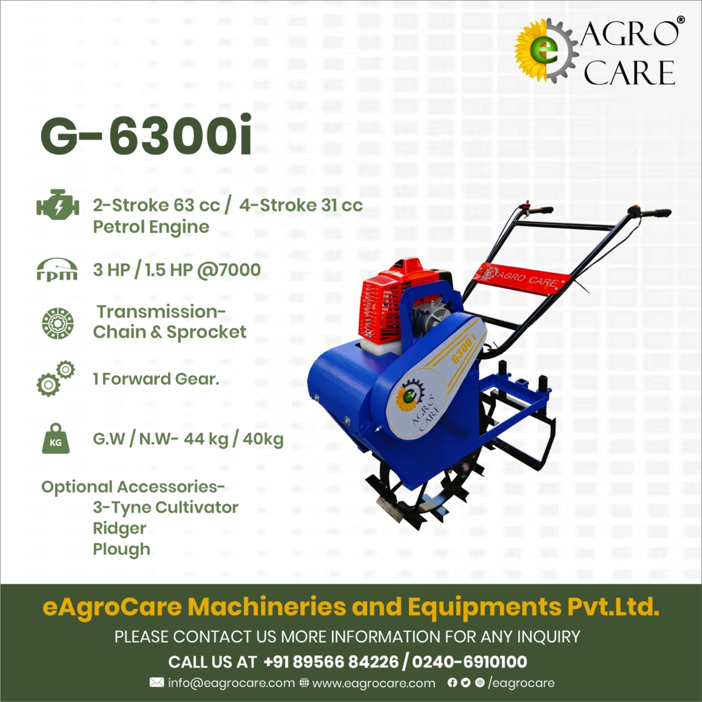 Power Weeder G-6300i (2 Stroke, 63 CC)