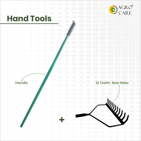 12 Teeth Bow Rake with 4 FT long Handle